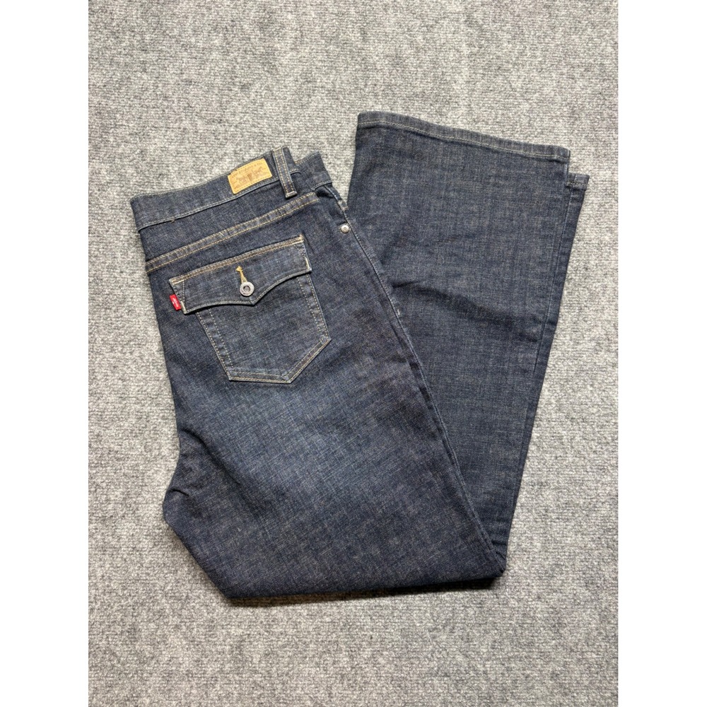 Levis 512 Perfectly Slimming Boot Cut Jeans Dark Wash Indigo Size 16 S/C